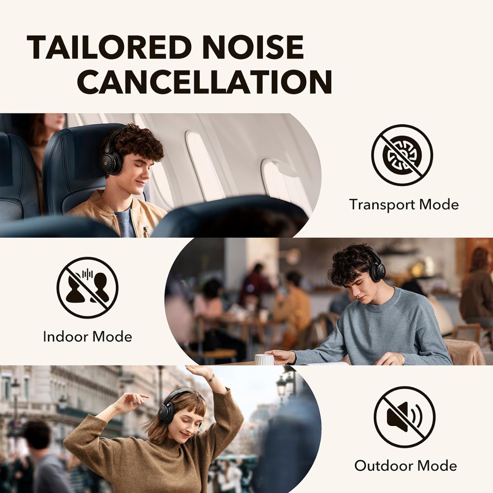 40 Stunden Anker Sound-core Life Q30 Hybrid-Kopfhörer mit aktiver Geräuschunterdrückung