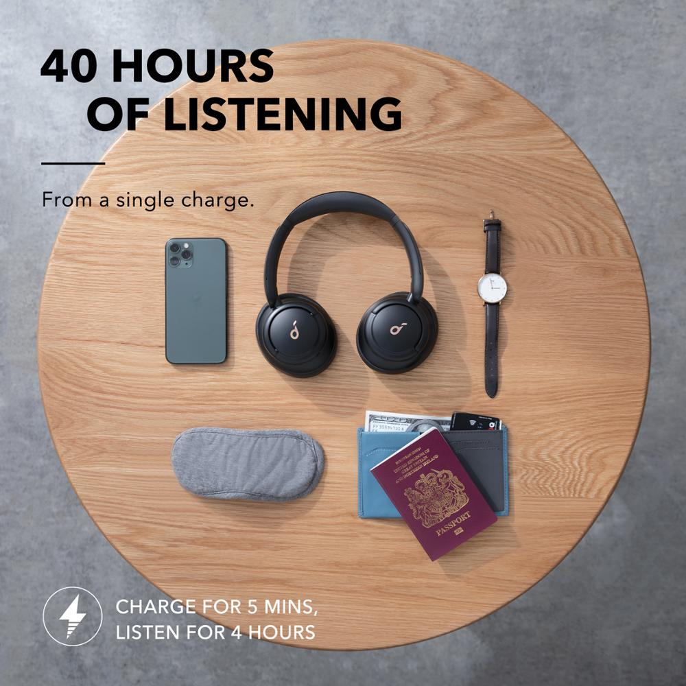 40 Stunden Anker Sound-core Life Q30 Hybrid-Kopfhörer mit aktiver Geräuschunterdrückung