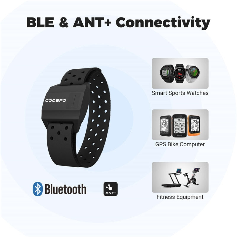 CooSpo Bluetooth ANT+ Garmin Wahoo & Peloton Compatible Optical Hear – ThePeloDoctor