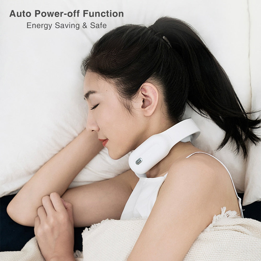 Smart Electric Physiotherapeutic Neck Shoulder Cervical Vertebra Pain Relief Heating Massager